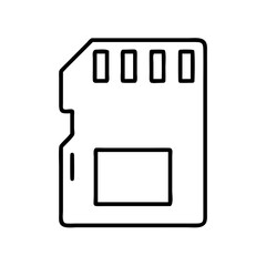 Fototapete - Sd card vector icon illustration, memory card symbol for data storage and transfer design element
