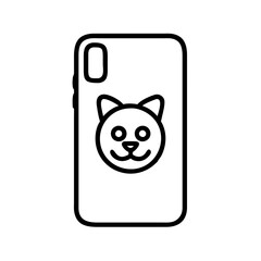 Poster - Cute cat phone case design vector, smartphone cover with feline illustration, mobile accessory art