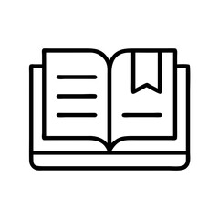 Poster - Open book icon vector illustration, education, learning, reading, study, knowledge, outline, line art