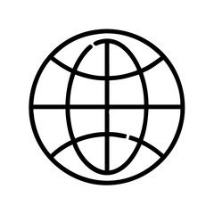 Poster - Globe icon vector illustration of world map for global business and earth concept design