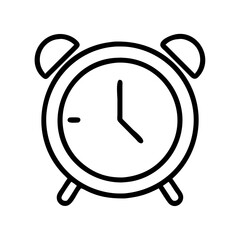 Poster - Alarm clock vector icon outline style, time management and deadline reminder concept design element vector