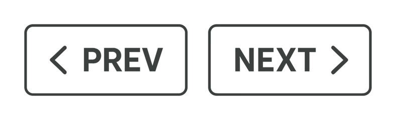 Poster - Minimalist navigation button icons set for interfaces — previous and next
