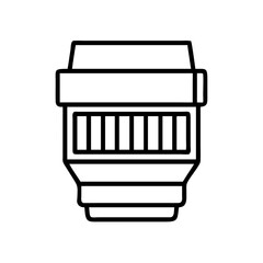 Poster - Camera lens photography equipment optical zoom lens for dslr and mirrorless cameras icon vector