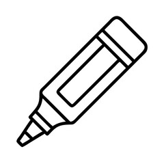 Poster - Illustration of a black outline marker pen for highlighting and drawing simple vector graphic