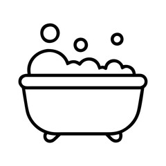 Poster - Bathtub with bubbles vector icon illustration for bathroom and spa design and relaxation time