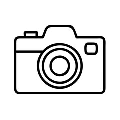 Poster - Camera outline icon photography equipment photo studio digital camera vector illustration