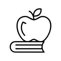 Poster - Apple and book icon vector illustration for education learning knowledge concept design element