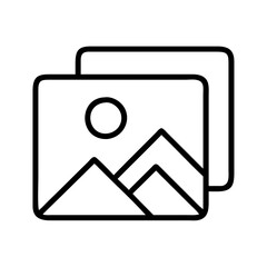 Poster - Vector image gallery icon for website design and mobile apps mountain landscape photo album design