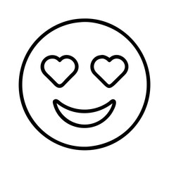 Poster - Vector heart eyes emoji illustration for social media and love expression graphic design element