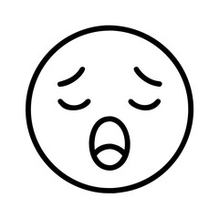 Poster - Yawning face emoji svg vector illustration for graphic design and social media content creation online use