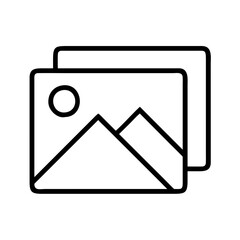 Poster - landscape photo gallery icon vector, mountain image collection, nature photography album, simple