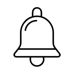 Poster - Notification bell icon vector illustration alert reminder symbol outline design element graphic art