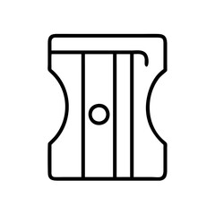 Poster - Pencil sharpener vector icon outline, stationery tool for drawing and office supplies design element