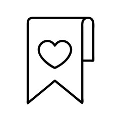 Poster - Heart bookmark icon vector illustration, favorite save tag, love symbol for web and print design