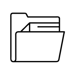 Fototapete - Open file folder icon vector illustration for document management and data storage solution design