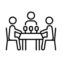 Poster - Illustration of business meeting conference teamwork collaboration discussion group people table