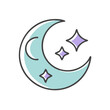 © Olesia - Moon Icon with Stars in a Playful Style