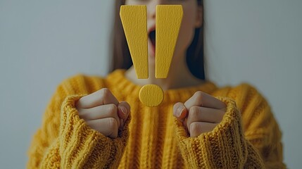 Poster - minimalist geometric exclamation mark concept