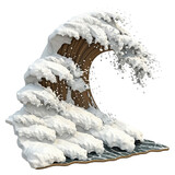 3D Flood Wave – Realistic Water Surge Isolated on Transparent Background