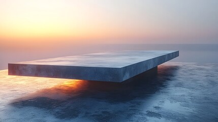 Poster - minimalist table in a serene gradient lit studio