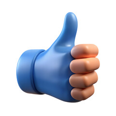 Poster - Cartoonish thumbs up 3d render isolated high quality 3D Isolated on white background
