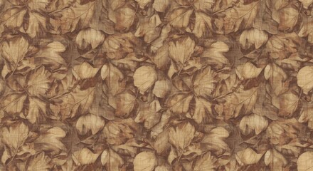 Poster - Abstract brown leaves pattern texture background for autumn season style