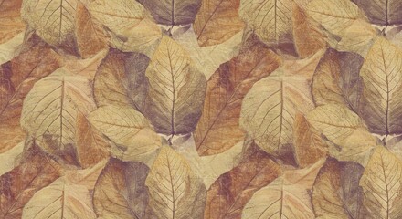 Poster - Fall Leaves Texture Pattern Background with Autumnal Colors and Details