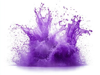 Poster - Purple liquid splash on white background for graphic design and advertising projects and creative works