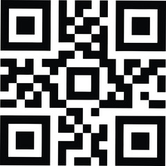 black and white qr code graphic for mobile scanning or digital applications