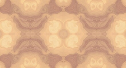 Leinwandbilder - Beige and Brown Abstract Pattern with Swirls and Curved Shapes