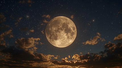 Full moon night sky