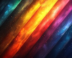 Wall Mural - Vibrant abstract cosmic background with colorful nebulae and starry patterns