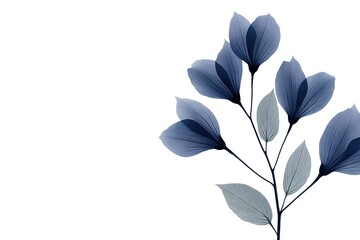 Poster - Stunning blue floral arrangement with delicate petals showcasing elegance and tranquility in a minimalist style