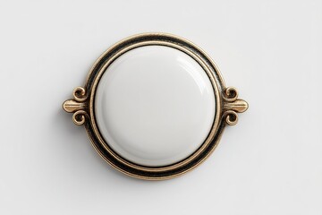 Poster - Decorative round wall knob crafted from ceramic and metal in minimalist design, showcasing elegance and simplicity