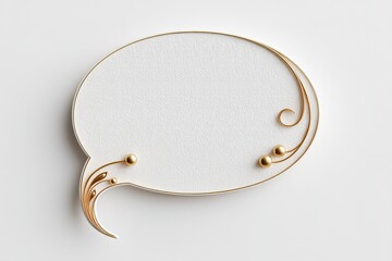 Poster - Creative speech bubble design with elegant golden accents and a minimalist style on a light background
