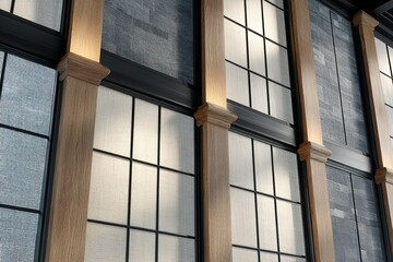 Poster - Unique architectural design with textured walls and modern lighting in an interior space