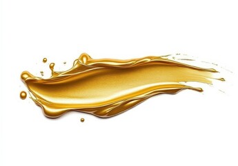 Poster - Dynamic gold paint splash on white background, vibrant texture and fluid motion, perfect for creative projects.