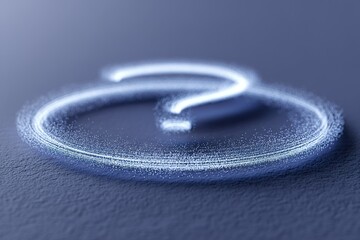 Poster - swirling question mark on textured surface illustrating curiosity and inquiry in a modern artistic s