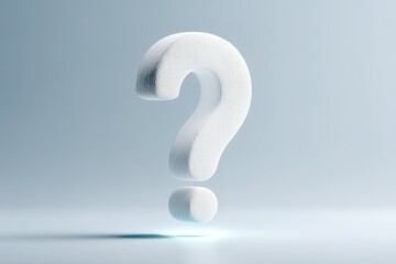 Poster - Creative representation of a three-dimensional question mark on a minimalistic background for engaging visual communication