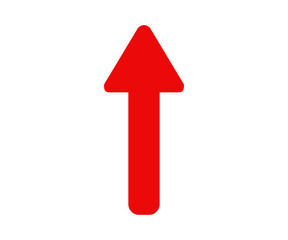 Poster - Red arrow up icon. Simple red arrow up symbol illustration on transparent background. 
