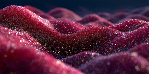 Aufkleber - Crimson glitter texture, undulating waves creating a luxurious, sparkling effect.  Symbolizes richness, celebration, glamour