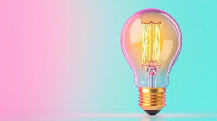 Poster - Vibrant light bulb against a colorful gradient background, symbolizing creativity and innovation.