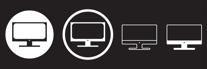 Screen icon in black and white stroke
