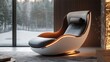 © Ari - A modern ergonomic chair sits inside a room near a window
