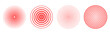 © Olga Tsikarishvili - Set of  different red concentric circles icon isolated on transparent background. Vector geometry design element for concept of  target, radiate, pain, earthquake, sound wave. Editable stroke.