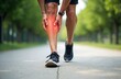 © Vadym - Athlete suffers calf injury, experiences cramp pain jogging. Redness signals muscle strain, sports injury concept, overexertion health problem. Man struggles with leg pain. Painful running in outdoor