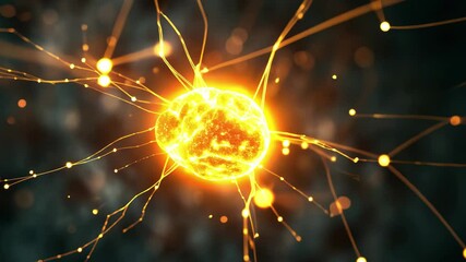Poster - Exploring the mesmerizing glow of neural networks and artificial intelligence in a cyber landscape, Neural networkartificial intelligence glowing Cyber Brain ed