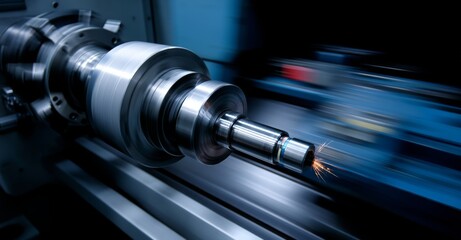Poster - The metal factory contains a machine tool alongside drilling CNC machines