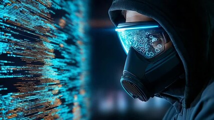 Cybersecurity Hacker in Action:  A digital threat looming in the dark web
