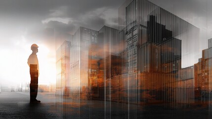 Poster - Worker Overseeing Containers in Dynamic Warehouse Environment